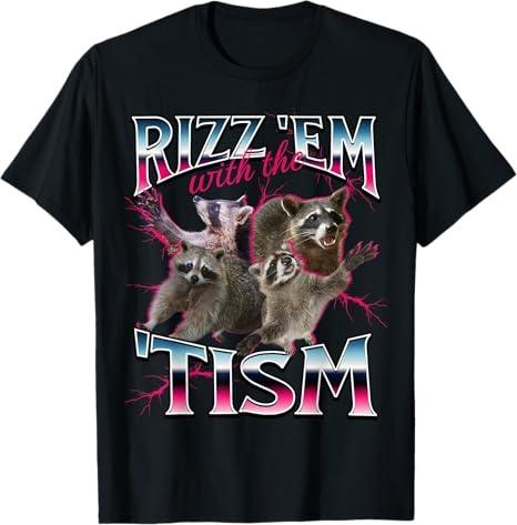 Raccoon Print Tshirt Unisexs and Womens Casual Versatile Animal Pattern Tshirt Summer Street Fashion Trend Top Casual Wear