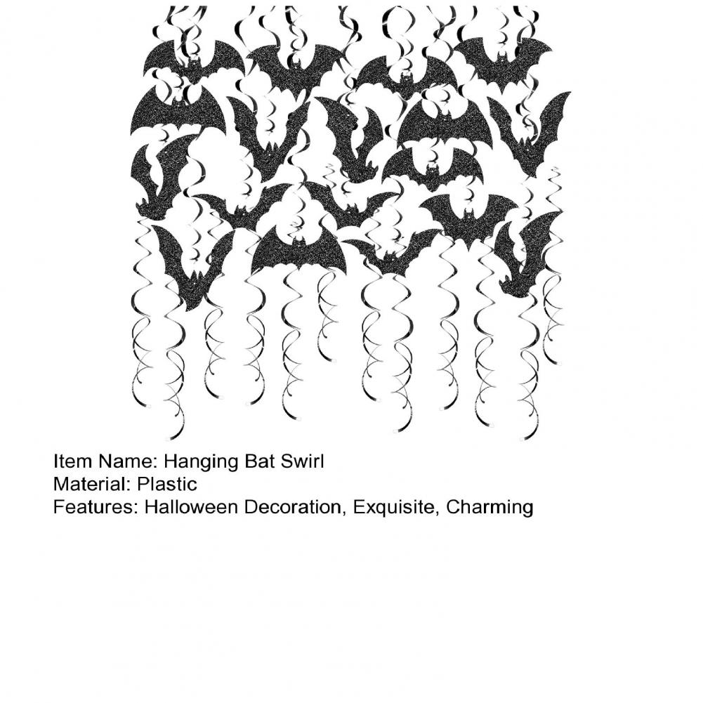 Hanging Bat Swirl Exquisite Halloween Decor Spooky Halloween Hanging Bat Decorations for Home Room Bathroom Accessories