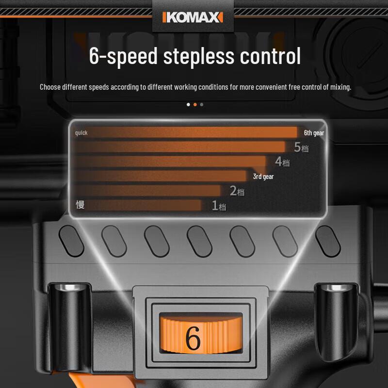 Электрический миксер-дрель Komax Heavy-Duty, 6 скоростей, штепсель CN (адаптер в комплекте)
