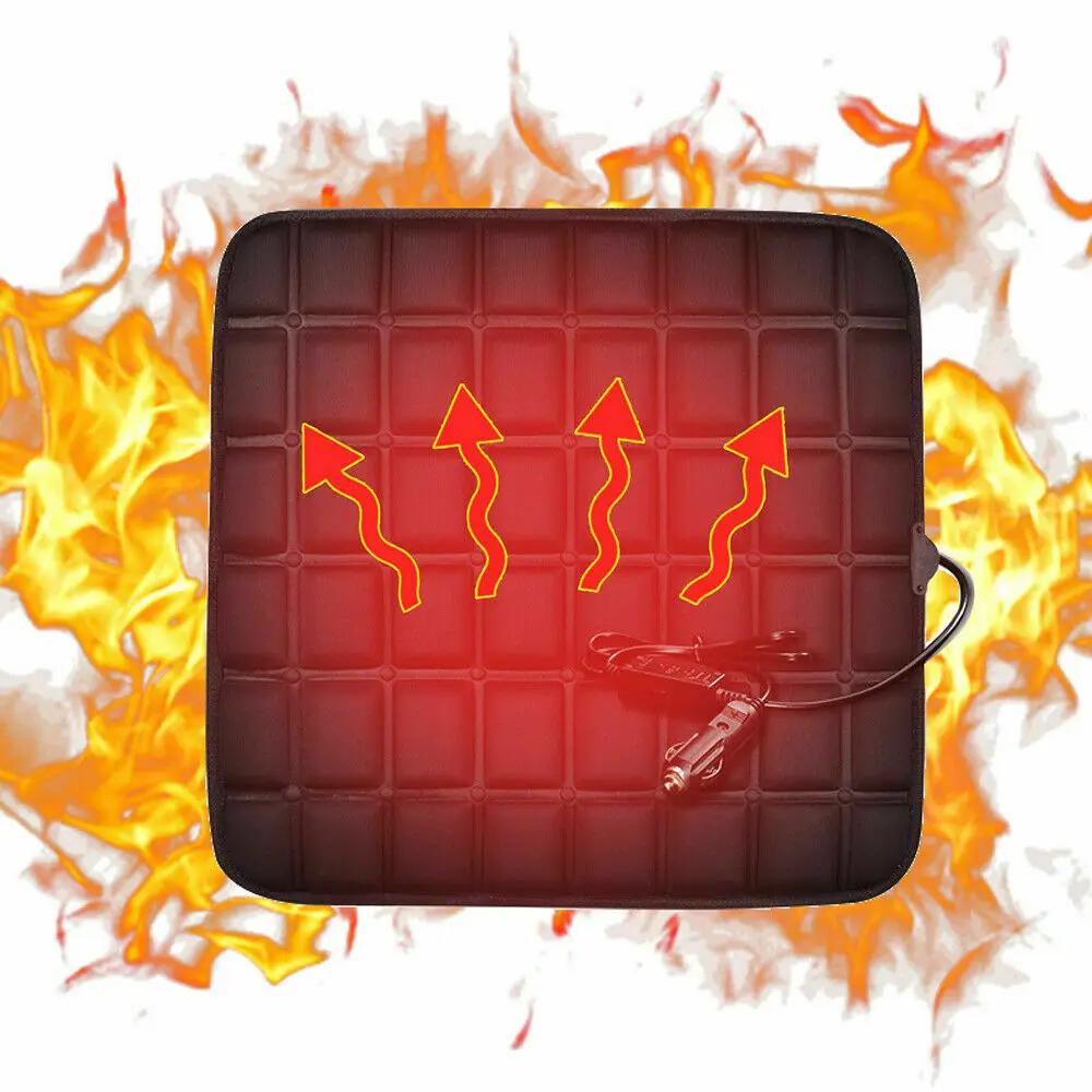 12 В чехол для автомобильного сиденья с подогревом, регулируемая температура, электрические грелки, 40 Вт, подушка для подогрева автомобильного сиденья, противоскользящая зимняя подушка