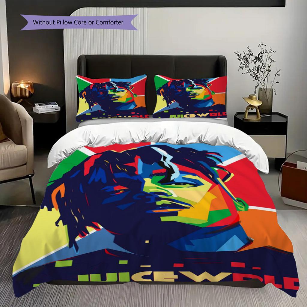 Juice Wrlds Cosmic Legacy Bedding (1 * duvet cover + 2 * pillowcase, without core) 2D Flat Christmas birthday gift Bedding set