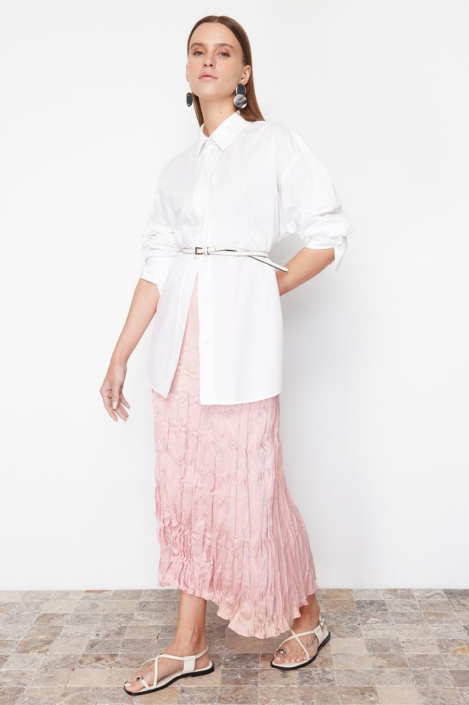 Женская мода, новая юбка в хиджабе, черная плиссированная атласная тканая юбка