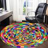 1PC Colorful Circle Pattern Office Round Rug, Non slip, Soft and Durable Office Rug for Interior Decoration, Perfect for Office