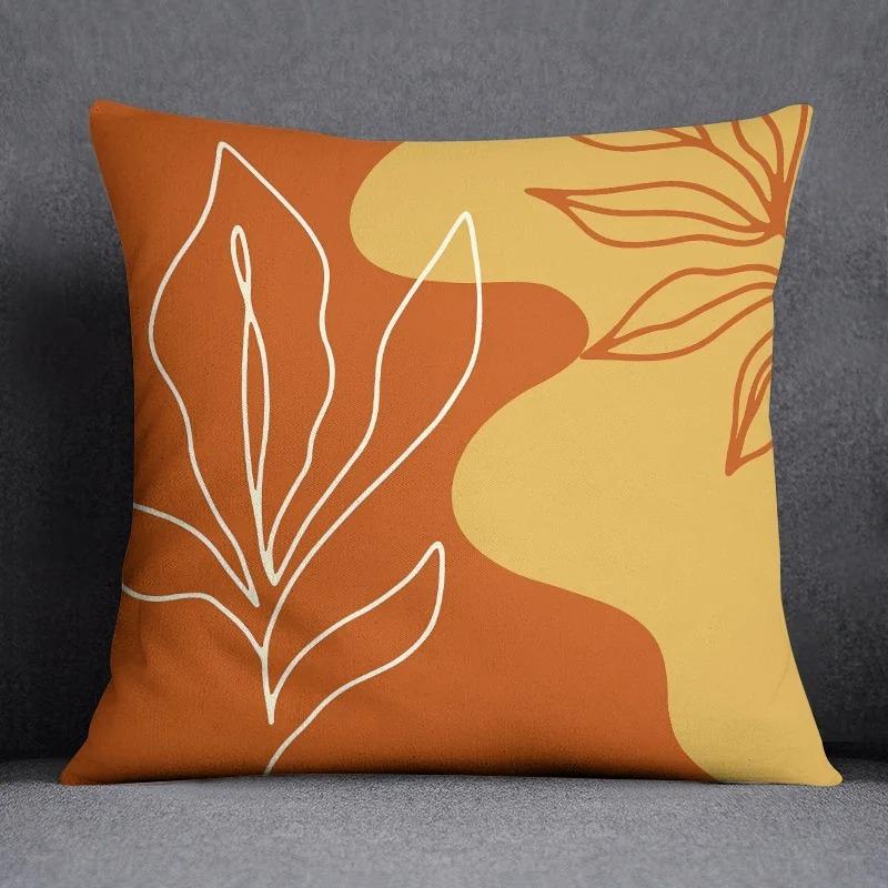 Офис Гостиная Дом Наволочка Простая Оранжевый Цветочный Узор Наволочка Украшения для Машины