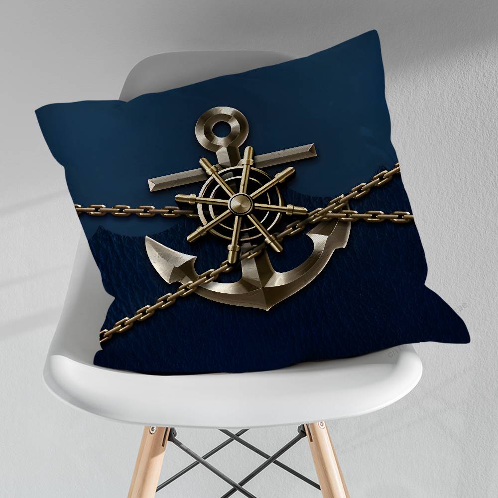 Boat Ship Art Anchor Various Sizes Square Pillow Case For Car Home Bedchamber Decor Birthday Gift