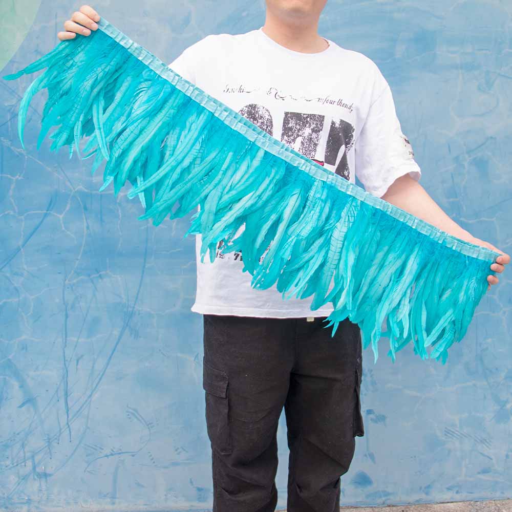 1 метр Натуральная красная петушиная хакл перьевая отделка бахрома 10-12 дюймов Свадебный карнавал украшение для вечеринки DIY одежда для шитья поделки