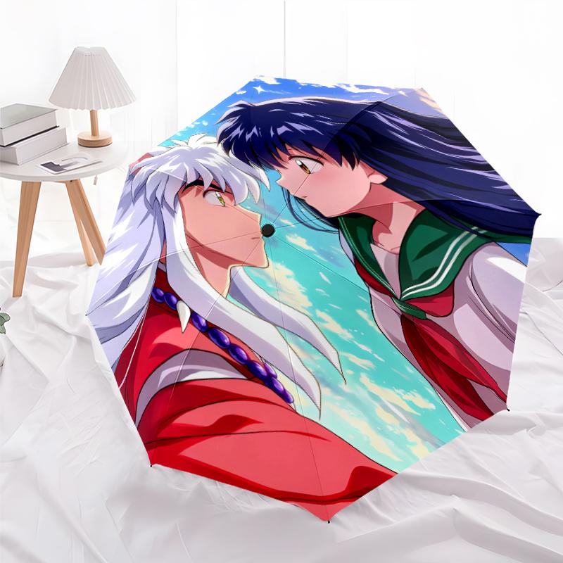 Printed Inuyasha & KagomePrinted Folding Umbrella,Outdoor,Leisure,And Travel Umbrella,Durable Umbrella Fabric,Birthday And Holiday Gift