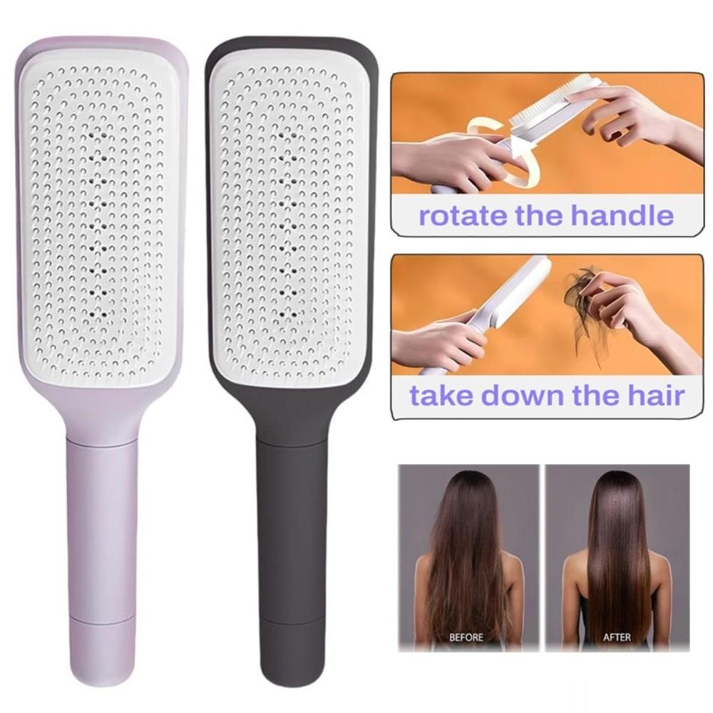 One Key Cleaning Airbag Hair Brush Anti Static Retractable Hair Comb for All Hair Types
