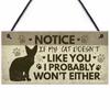 Garden Kitchen Wall Decor Funny Home Decoration Wood Cat Coop Toys Plaque Cat Sign