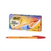 BIC Ballpoint Pack of ORGF12EGRED Oil-Based Pen, Orange, 0.7mm, Red, 12,
