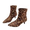 Модные женские ботильоны с леопардовым принтом, туфли на каблуках с острым носком, новинка 2025 года, замшевые туфли-челси, зимние сексуальные туфли-лодочки для вечеринок Botas De Mujer