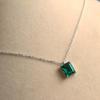 Green Zircon Necklace, Women Necklace, 925 Sterling Silver, Silver Jewelry, Handmade Necklace
