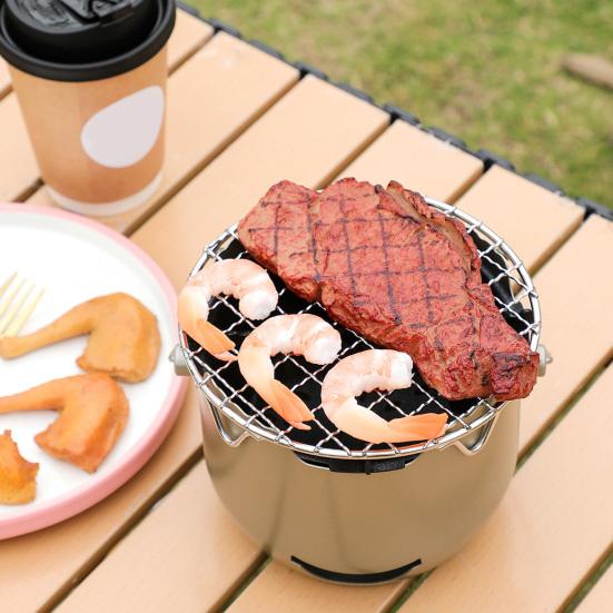 Мини Угольная Плита Нержавеющая Сталь Портативная Духовка для Приготовления Чая Эффективный Нагрев Легкая Плита для Барбекю для Использования в Помещении и на Открытом Воздухе