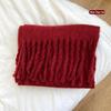 Korean Style Colorful Plaid Scarf for Women Soft Solid Color Scarf Thickened Warm Soft Girl Student Tassel Versatile Mohair