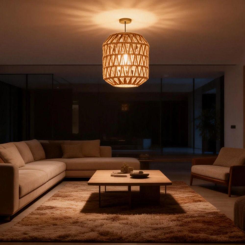 Bohemian Style Pendant Lamp Shade 13*15cm Rattan Lampshade Fashion Hanging Lamp Shade