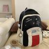 Студенческий рюкзак с узором из букв color block и вышивкой в виде звезды, с подвеской, для повседневной жизни, путешествий и школы