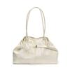 PU Leather Shoulder Bag Tote Bag with Bow Lace Pendant Versatile Armpit Bag Solid Color Large Capacity Underarm Bag Travel