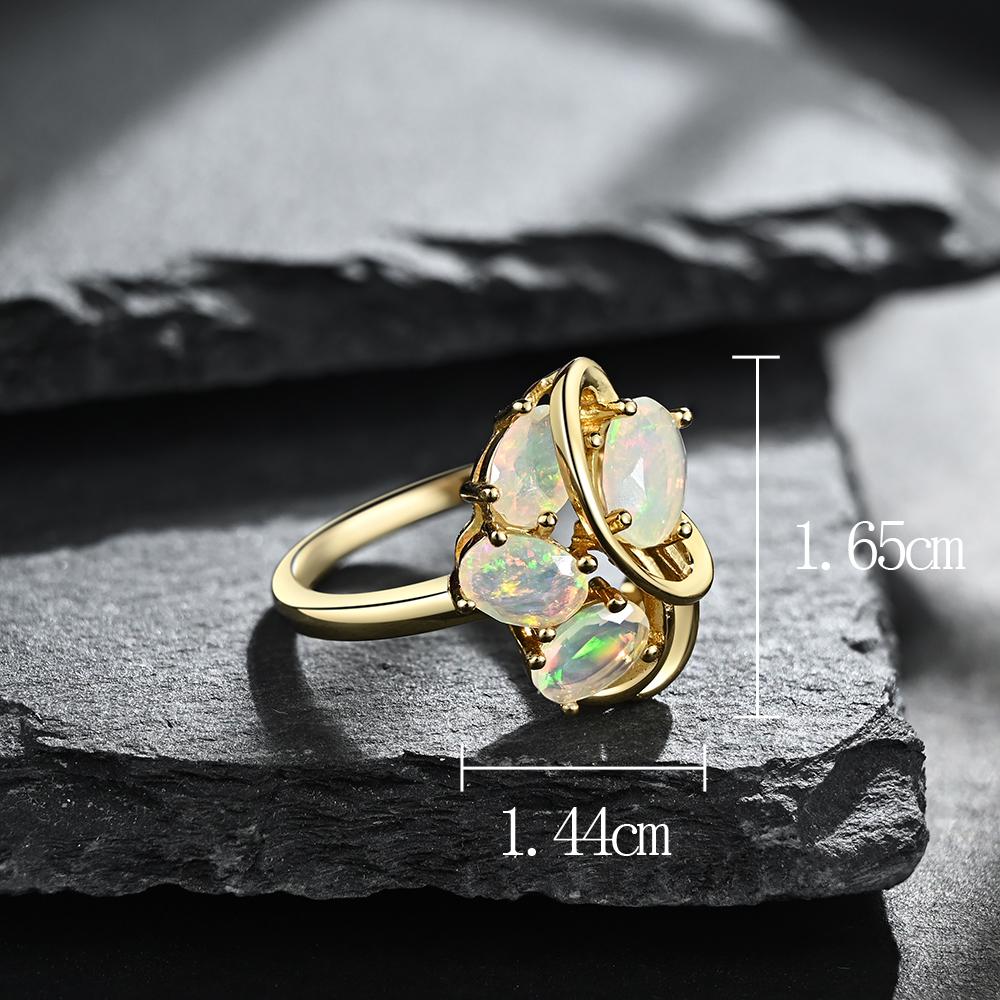 Кольцо из стерлингового серебра 925 пробы с опалом, натуральный эфиопский опал 1,8 карата, драгоценные камни, изысканные украшения для женщин, хороший подарок