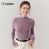 Fanzhen Women's Cashmere Half-High Collar Slim Fit Sweater