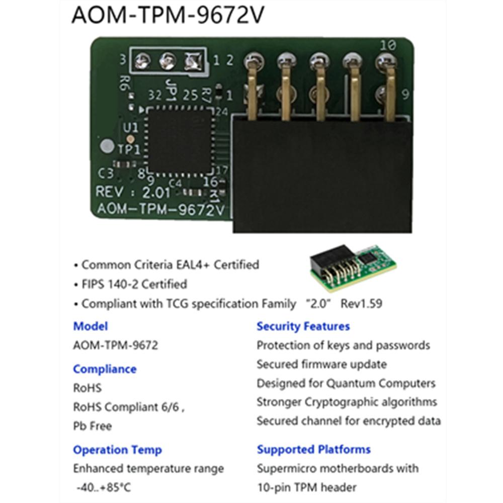 Модуль TPM 2.0 Доверенная платформа для SuperMicro AOM-TPM-9670V 2.0