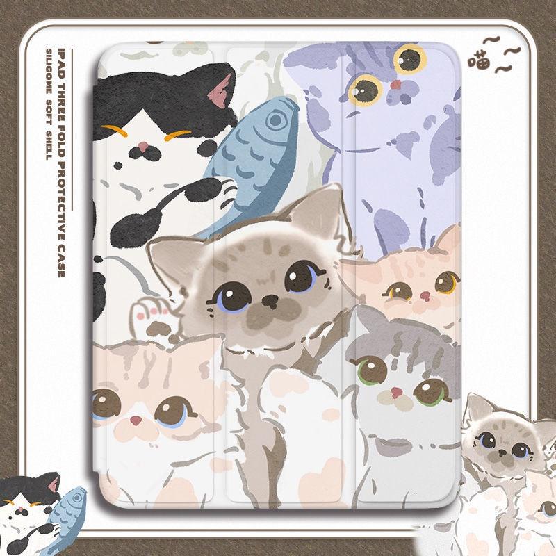 Для iPad 9,7 2018/17 Cute Cat Air3 10,5 PRO11 2020/21 iPad Mini4/5 10,2 Gen9 Gen8/7 Gen6/5 Pro 10,5 Air 2/1 Силиконовый защитный чехол с откидной подставкой