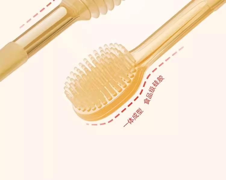 Upgraded Soft Silicone Baby Toothbrush & Tongue Scraper for 0-18 Months - Includes Storage Box