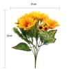 7 Braches Party Garde DIY Wreath Home Decoration Yellow Sunflower Artificial Flowers Flower Bouquet