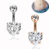 Fashion Heart Shape Sexy Belly Button Gold Silver Rings Belly Piercing Zircon Body Jewelry Navel Piercing Rings