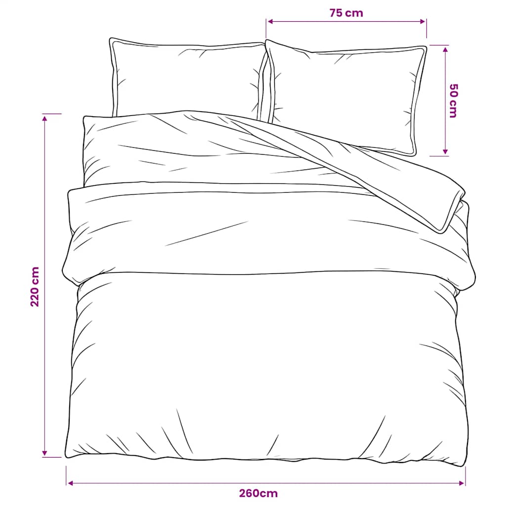 Pink Bed Linen Set 225 x 220 cm Cotton