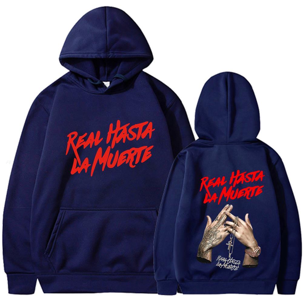 Толстовки с принтом Anuel AA, толстовка, пальто, повседневный спортивный костюм Real Hasta La Muerte, костюм унисекс, женская одежда, пуловер с капюшоном в стиле аниме