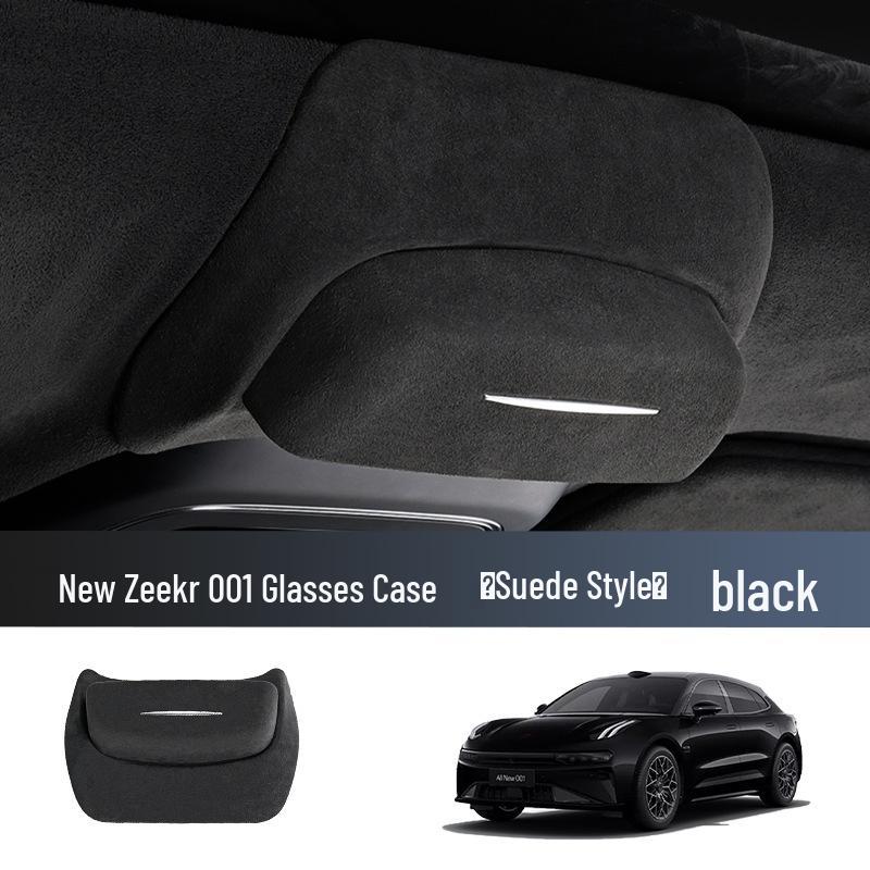 Zeekr 001 Sun Visor Suede Organizer: Multi-functional Car Sunglass Clip & Receipt Holder
