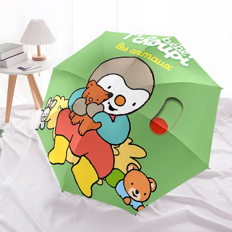 Складной зонт с принтом мультфильма T-T'choupi, для улицы, отдыха и путешествий, прочная ткань зонта, подарок на день рождения и праздник