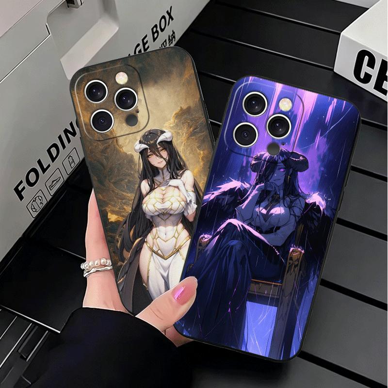 Мягкий чехол для телефона Albedo O-Overlords Аниме для iPhone 16 16E 17 Air 15 Pro Max 14 Plus 13 Mini 11 12 7 Черный чехол Задняя панель