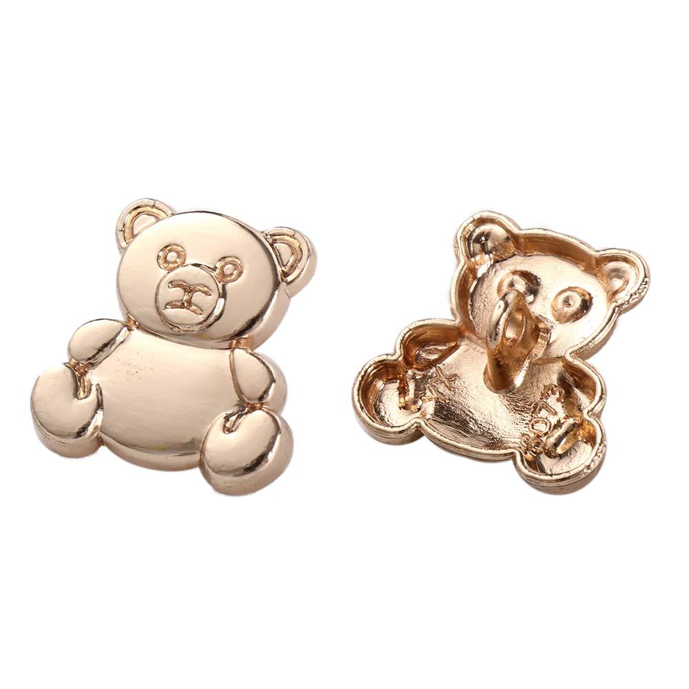 5/10 pcs/lot Bear Shape Gold Animal Style Sewing DIY Button Decor Buttons Clothes Accessories