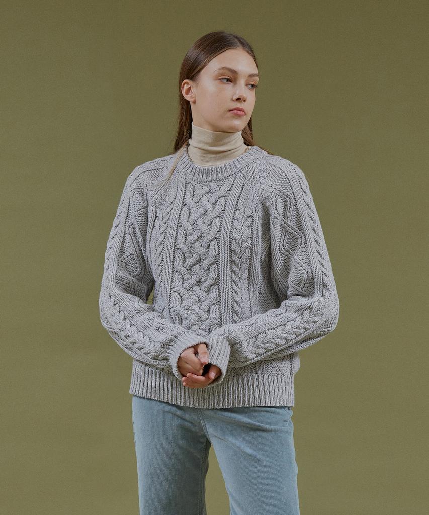 PINBLACK Wool Cable Classic Knit (2 Colors)