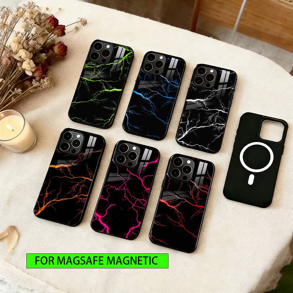 Чехол для телефона с текстурой молнии для iPhone 17, 16, 15, 14, 13, 12, 11 Plus, Pro, магнитный с Magsafe, беспроводная зарядка