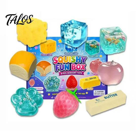 Talos 4/8 шт. Игрушка-антистресс для сжатия, Сенсорная мягкая эластичная игрушка-фиджет для снятия тревожности, Подарки для вечеринки для детей и взрослых