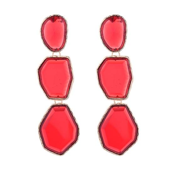 1 пара женских длинных висячих серег неправильной геометрической формы из смолы, многослойные гладкие гальванические украшения для ушей, женские выпускные коктейли, висячие уши