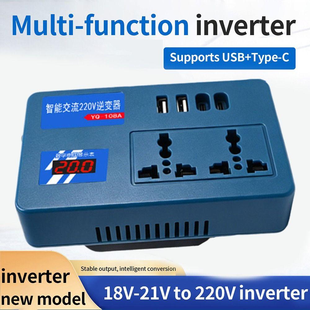 Портативный инвертор питания DC 21V в AC 180V-220V 120W, умный трансформатор для аккумулятора Makita 18V