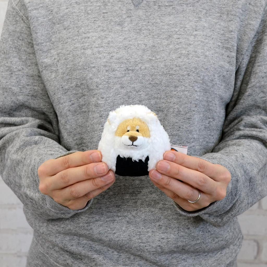 Niki Shiba Onigiri Shiba Inu Plush W8 x D8 x H8cm Keychain, 8cm, Toy, White,