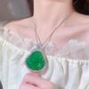 Ювелирные изделия Зеленый Халцедон Белый Халцедон Смеющийся Будда Гонг Китайские аксессуары Национальный стиль Майтрейя Ожерелье Подвеска
