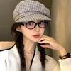 Korean Retro Plaid Beret Women's New Spring and Summer Literary Versatile Octagonal Hat Showing Face Little Painter's Hat