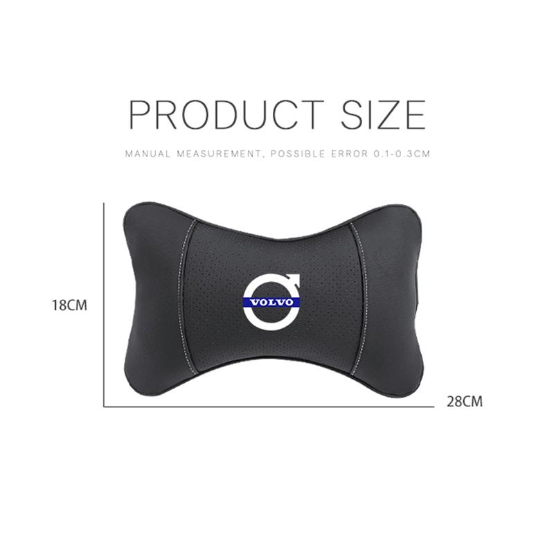 1Pcs Auto Headrest Car Logo Seat Neck Pillow For Volvo V60 V40 XC90 S60 C30 XC60 V50 V70 S90 XC40 S80 V90 EX30 EX90 EM90 C40 S40
