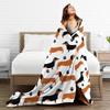 VIKAMA Cute Dachshund Wiener Dog Flannel Fleece Throw Blanket Lightweight Decor Gift for Dog Lovers Teens Men Women Boys Girls
