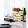 Transparent Red Wine Rack for Home Display, PET Bottle Holder with Creative Stackable Design Ideal Wine Shelf for Fridge Storage