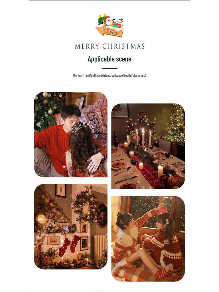 Red Santa Claus Christmas Gift Box with Lid for Scarf and Gloves