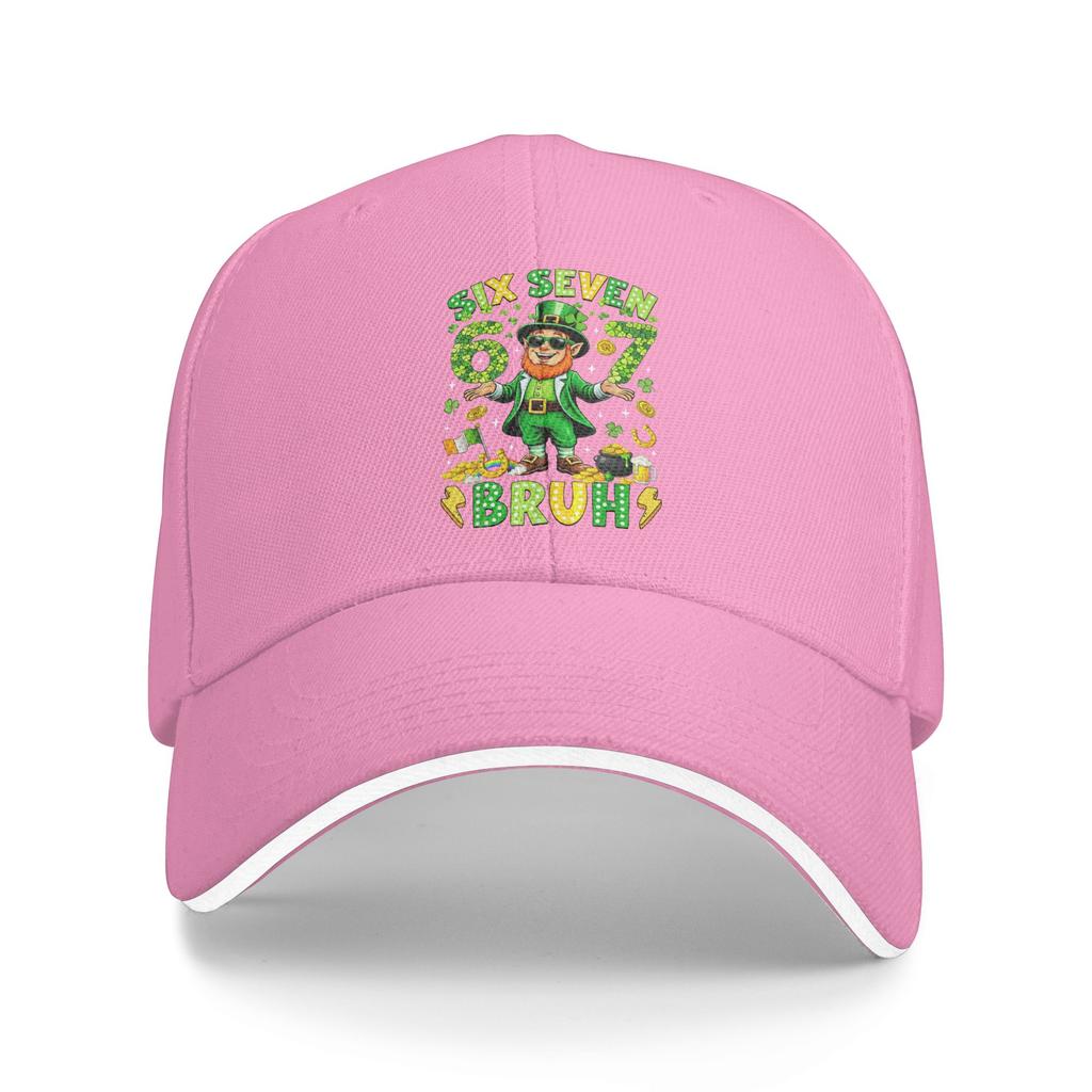 Six Seven Bruh St Patricks Day Leprechaun Meme 6 7 Casual Baseball Cap Trucker Hat Outdoor Gym Hip Hop Hats Unisex Baseball Caps