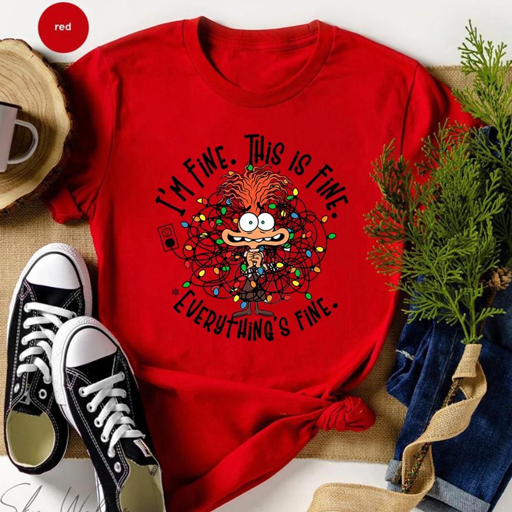 Anxiety Christmas Shirt Everything Is Fine TShirt Inside Out Emotions Tee Unisextal Health Christmas Shirt Xmas Matching Tops Gift