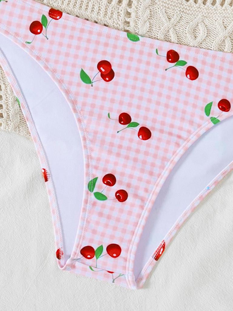 Женский купальник бикини с принтом, треугольный, сексуальный, с разрезом