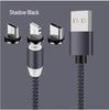 3-in-1 Magnetic Head Nylon Braided Charging Cable for Apple, Android and Type-C Mobile Phones
